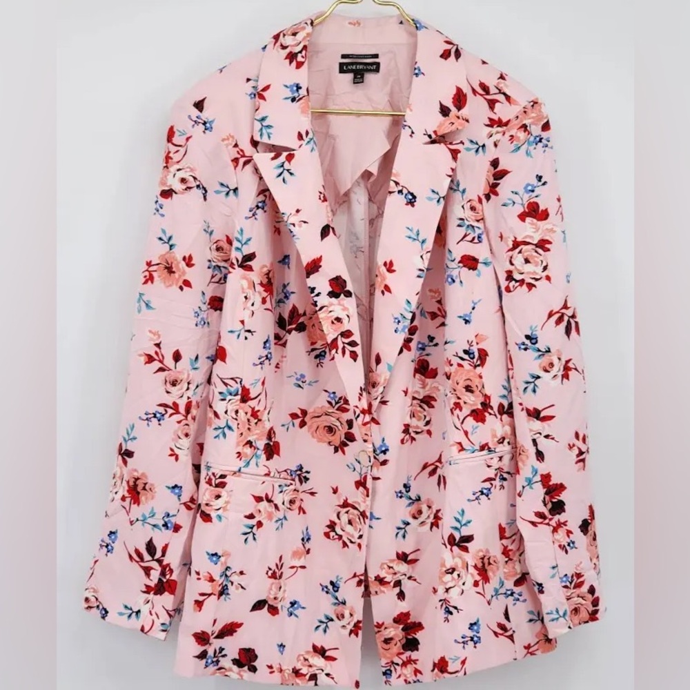 Lane Bryant Pink Floral Blazer